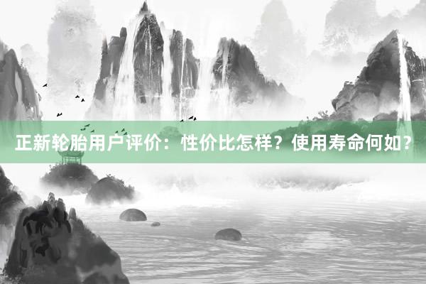 正新轮胎用户评价：性价比怎样？使用寿命何如？